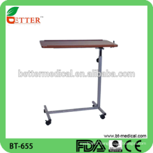 manual adjustable hospital bed over bed table